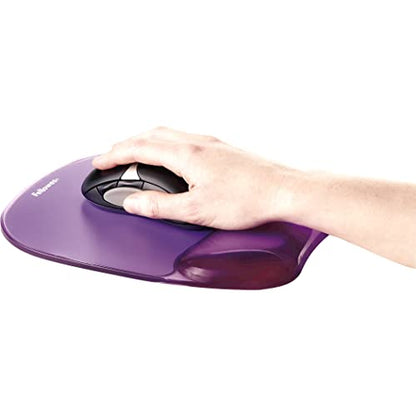 Fellowes Crystals Gel Mouse Pad with Wrist Rest - Purple (91441) - color: Purple, size: 9.1L x 7.9W inches