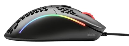 Glorious Model D Wired Gaming Mouse - 68g Superlight Honeycomb Design, RGB, Ergonomic, Pixart 3360 Sensor, Omron Switches, PTFE Feet, 6 Buttons - Matte Black - color: Matte Black, style: Model D (Ergonomic)