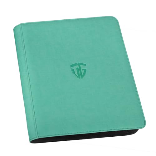Toploader Binder,Holds 216 Toploaders,9 Pocket Top Loader Binder with Sleeves for 3"x4" Rigid Toploaders Hard Cases,Top loader Binders for TCG, MTG Card Binder, Trading Cards Binder(Cyan) - color: cyan, size: 9 Pocket
