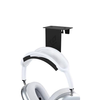 Dezctop Headphone Stand Holder Under Desk, PC Gaming Headset Hanger Mount, Earphone Stand Accessories, Headset Hook Holder for All Over Ear Headphone, for All Gamer Headset and Table Boards, Black - color: Black