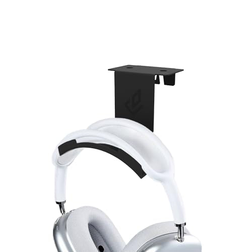 Dezctop Headphone Stand Holder Under Desk, PC Gaming Headset Hanger Mount, Earphone Stand Accessories, Headset Hook Holder for All Over Ear Headphone, for All Gamer Headset and Table Boards, Black - color: Black