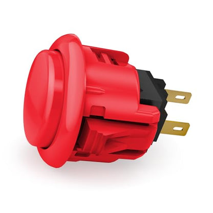 QANBA D-lite Arcade Button Original Buttons Snap-In Joystick Arcade Buttons for DIY arcade machines 24mm Push button switch (Boxed） (24mm Red（EL06) 24 Pcs) - size: 24mm Red（EL06) 24 Pcs