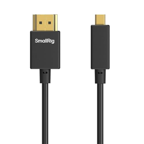 SMALLRIG D to A HDMI Cable Ultra Thin HDMI Cord 100cm / 3.28Ft (Micro to Full HDMI), Super Flexible Slim High Speed 4K 60Hz HDR HDMI 2.0, for Sony A7RIII / A7II / A7M3, for FUJIFILM X-T4 / X-T3-4795 - size: 100CM(D to A)