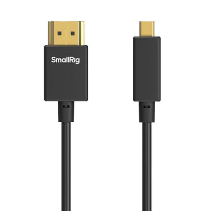 SMALLRIG D to A HDMI Cable Ultra Thin HDMI Cord 100cm / 3.28Ft (Micro to Full HDMI), Super Flexible Slim High Speed 4K 60Hz HDR HDMI 2.0, for Sony A7RIII / A7II / A7M3, for FUJIFILM X-T4 / X-T3-4795 - size: 100CM(D to A)