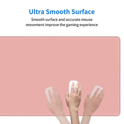 Rose Gold Mouse Pad Extended Large Gaming Mousepad XL Big Long Oversized Desk Mat Stitched Edges 31.5 X 11.8 Inch for Home Office - color: Black12