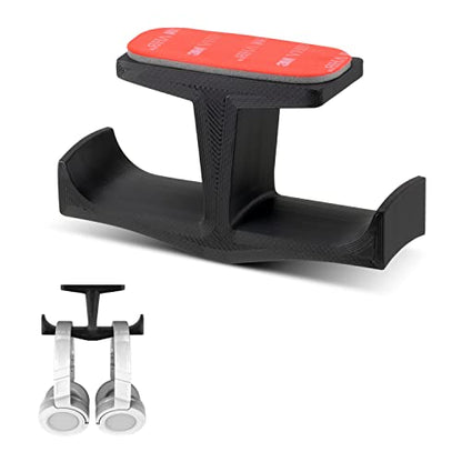 Brainwavz BigT Dual Headphone Stand, Under Desk Hanger for Headphones, Gaming Headsets, Mobiles Accessories, Stick On, No Screws, Black (Big T) - style: Big T