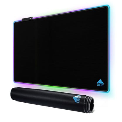 Cacoy 31.5x20 Inch RGB Gaming Mouse Pad, Non-Slip Large LED Desk Mat, Black | Extended Computer Mouse Mat with 9 Lighting Modes, Premium Textured Surface Stitched Edges RGB Keyboard Pad Gamer Accessories - color: Rgb, size: 31.5" x 20"