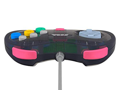 Retro-Bit Official Sega Saturn USB Controller Pad for Sega Genesis Mini, PC, Mac, Steam, Switch - USB Port (Slate Gray) - color: Slate Grey