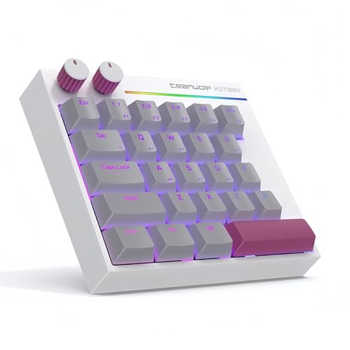 FKZ HK25 One Handed Gaming Keyboard,Magnetic Switch Hall Effect Rapid Trigger Custom RGB Wired Hot Swap Mechanical Keyboard Adjustable Actuation 25 Keys Macro Keypad, 8K Hz Polling Rate (Grey) - color: Grey