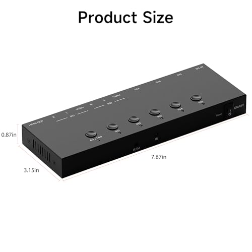 5 in to 1 Out RCA/HDMI Switcher，3 Way HDMI 2.0 + 2 RCA to HDMI Converter, Support 4:3/16:9 4K and 3D for PS1/2/3/4/5, N64, SNES, Switch, DVD, Roku, etc. - color: 5 in to 1 Out RCA/HDMI Switcher