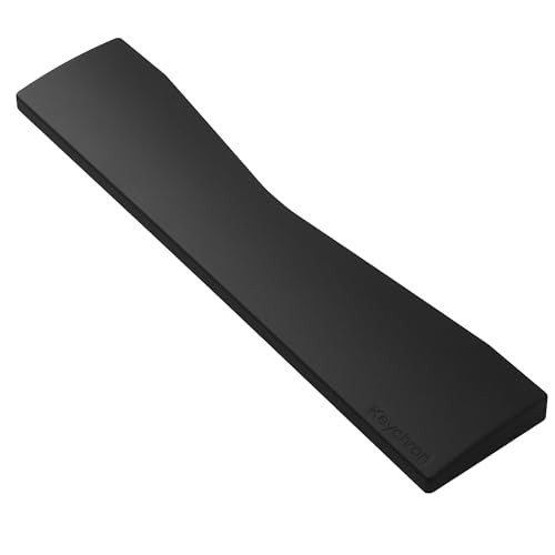 Keychron Black Silicone Wrist & Palm Rest, 14.96" for 75% Alice Layout Mechanical Keyboards (Q10 / Q10 Pro / Q10 Max / V10 / V10 Max) – Full Honeycomb Anti-Slip Base, Smooth and Soft Typing Support - color: Black, size: 14.96"-Alice 75% Layout- Q10 / Q10