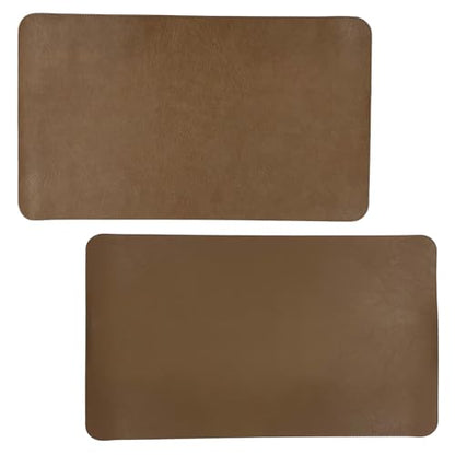 Faux Leather TCG Card Game Playmat, Light Brown, 13.8"x23.6" | Fast Rebound, Waterproof & Easy Clean, Retro Texture with Strap, For MTG FAB, Multi-Function Desk Pad - color: Light Brown & Light Brown
