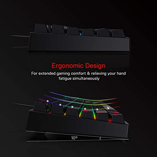 Redragon K582 Wired RGB Mechanical Gaming Keyboard, 104-Key Standard Layout | 16.8M Color Immersive eSports Lighting Vibe, N-Key Rollover for Accurate Combos, 50M-Keystroke Durability, Customize Software - color: Black