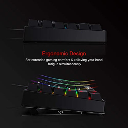Redragon K582 Wired RGB Mechanical Gaming Keyboard, 104-Key Standard Layout | 16.8M Color Immersive eSports Lighting Vibe, N-Key Rollover for Accurate Combos, 50M-Keystroke Durability, Customize Software - color: Black