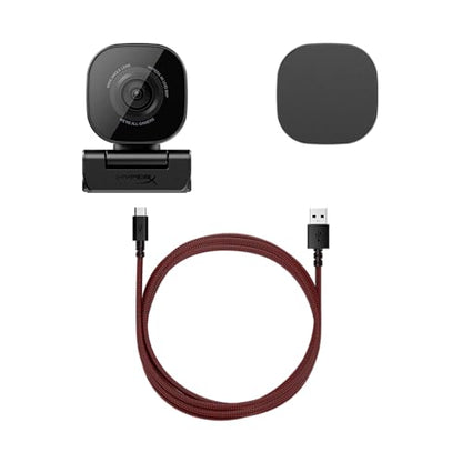 HyperX Vision S – Webcam, 4K Video Recording @ 30fps, 90° Field-of-View, Responsive Autofocus, Hyperflex Cable, Aluminum Body, Plug and Play, Sony Starvis 8MP Sensor, 5G2P Lens, USB-C – Black