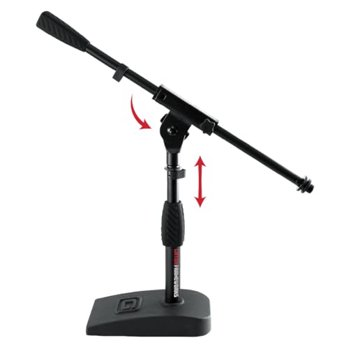 Gator Frameworks Weighted Desktop Microphone Stand with Boom (GFW-MIC-0821) | Compact Stand with 4.5" x 8" Base is Perfect for Desktop Use or Instrument Recording - style: Weighted Base