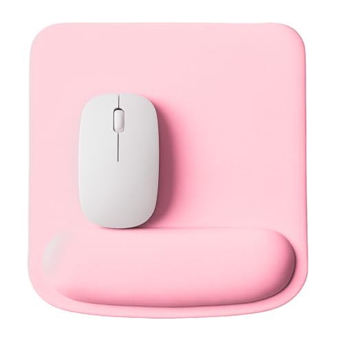 Ergonomic Memory Foam Mouse Pad with Wrist Support, Orange, Ultra-Smooth Surface, Anti-Slip Base (Pink, Medium) - color: Pink