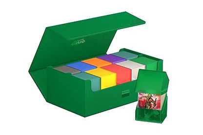 Ultimate Guard Arkhive 800+, Deck Case for 800 Double-Sleeved TCG Cards, Green, Compatible with Boulders, Magnetic Closure & Microfiber Inner Lining - color: Green, size: 800+