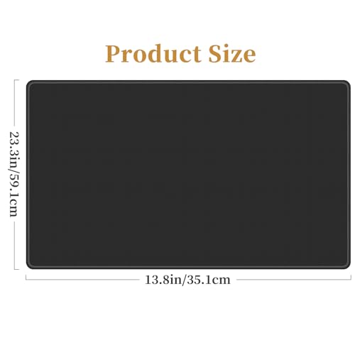 NiHome Playmat Compatible with MTG Magic The Gathering, Solid Black | 24 x 14 Inch - Non-Slip Rubber Base, Stitched Edges, Card Zones & Protective Storage Sleeve