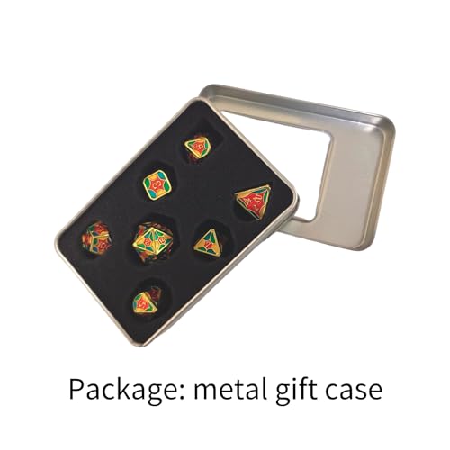 7pcs Metal DND Dice Set Polyhedral D&D dice with Box for Dungeons and Dragons RPG Games Role Playing Gift