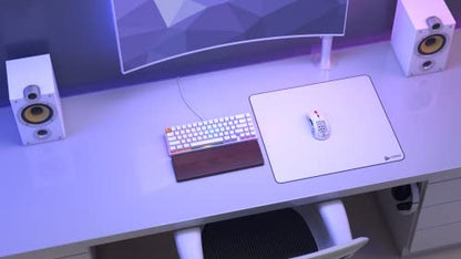 GLORIOUS Large Gaming Mouse Pad for Desk - Rubber Base Computer Mouse Mat - Durable Mouse Mat - Cloth Mousepad with Stitched Edges - White Cloth Mousepad | 16"x18" (GW-XL)