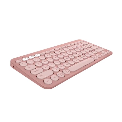 Logitech Pebble Keys 2 K380s, Multi-Device Bluetooth Wireless Keyboard with Customizable Shortcuts, Slim and Portable, Easy-Switch for Windows, macOS, iPadOS, Android, Chrome OS - Tonal Rose - color: Rose