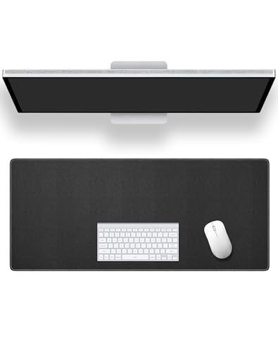 ALOANES Large Gaming Mouse Pad with Non-Slip Rubber Base,Stitched Edge,Desk mat for Laptop,Computer & PC, Wristing Pad for Gamer,Office & Home,Classic Black XL 11.81''x31.50''x0.12'' | Black Large Cloth Fabric Mousepad for Keyboard, Computer Gaming XL 31.