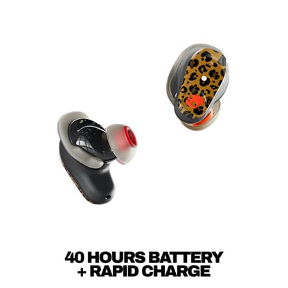 Skullcandy Method 360 ANC Wireless Earbuds with Sound by Bose - Leopard | In-Ear Fit, Premium Active Noise Cancellation, 40 Hours Battery, Sweat and Water Resistant, Microphone for iPhone Android - color: Leopard
