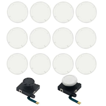 12PCS Silicone Thumb Grip Caps for Nintendo Switch, Joystick Covers for Switch Lite, Analog Thumbstick Grips for Switch OLED Joy con(White) - color: White