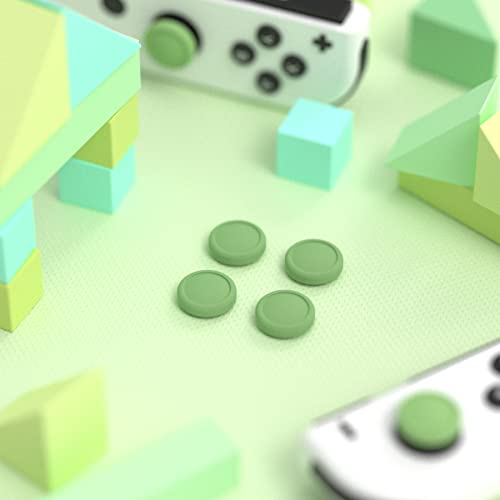 eXtremeRate PlayVital Switch Joystick Caps, Switch Lite Thumbstick Caps, Silicone Analog Cover for OLED Joycon Thumb Grips - Matcha Green - color: Matcha Green