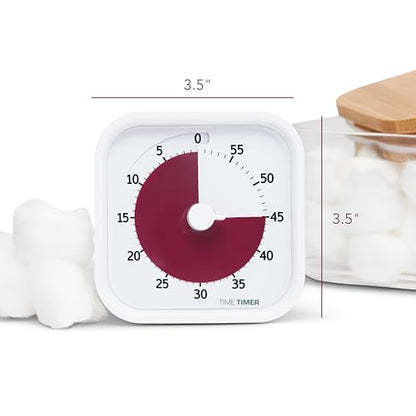 Time Timer Home MOD — 60 Minute Kids Visual Timer Home Edition — For Homeschool Supplies Study Tool, Timer for Kids Desk, Office Desk and Meetings with Silent Operation (Cotton Ball White) - color: White Cotton Ball, style: Timer