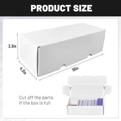 NUMINA 4 Pack Trading Card Storage Boxes Card Organizer with Dividers | 600 Cards Per Box, Secure Lid Design, Shipping Ready, Dividers & Labels Included, Heavy-Duty Cardboard, Fits TCG & Sports - size: 10 in (4-Pack)