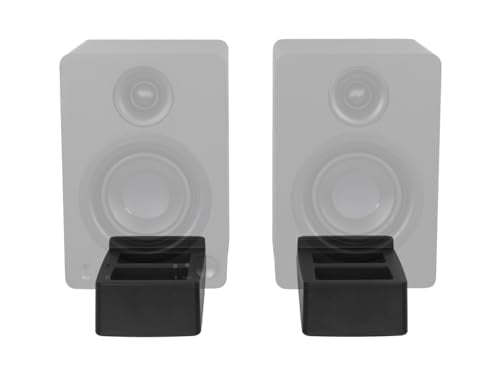 Monoprice Tilted Wedge Desktop Speaker Stands (Pair) for Small Sized Speakers, Anti-Vibration, 15 Degrees of Tilt, for Bookshelf Speakers and Studio Monitors