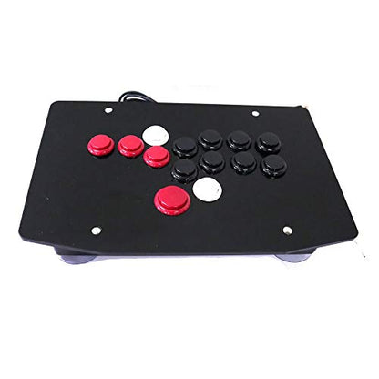 JZYLOVE JINZHIYANG RAC-J503B All Buttons Arcade Fight Stick Controller Hitbox Style Joystick Fit for PC USB (Color : Red and Black)