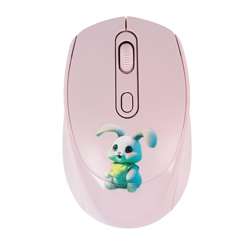 2.4GHz Wireless Mouse Cute Cartoon Computer Mouse DPI Adjustable Small Cordless Mouse Kids Mouse Silent Click USB Mouse for Laptop Computer Kids Gifts (Pink) - color: Pink