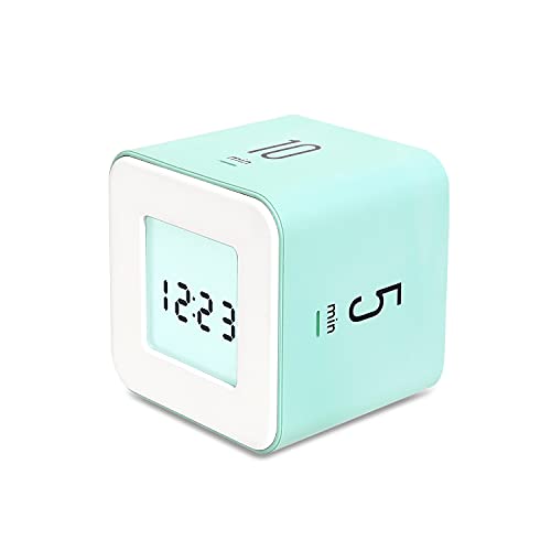 mooas Multi Cube Timer Clock (Mint) Rotating Flip Gravity Sensor Time Management Digital LED Clock & Timer 1, 3, 5, 10 min Setting ADHD Desk Office Productivity Kids Workout Kitchen - color: Mint
