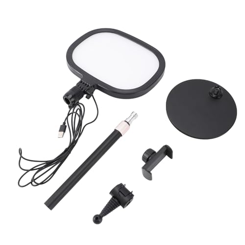 Video Conference Light Desktop Video Conference Lighting Kit with Adjustable Stand and Phone Holder for Zoom, Streaming, Video Recording, Makeup, Webcam Use
