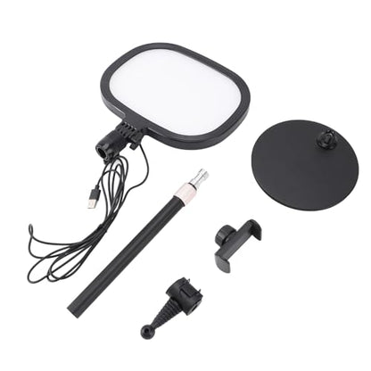 Video Conference Light Desktop Video Conference Lighting Kit with Adjustable Stand and Phone Holder for Zoom, Streaming, Video Recording, Makeup, Webcam Use