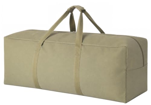 DoYiKe Extra Large Canvas Travel Duffle Bag Heavy Duty, Sports Duffel Military Camping Tent Storage 100L Armygreen - color: Armygreen, size: 100L