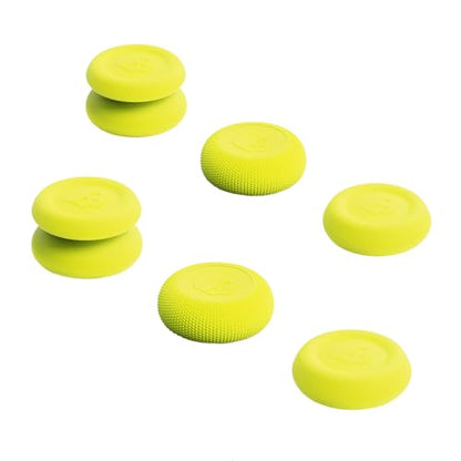 Skull & Co. Skin, CQC and FPS Thumb Grip Set Joystick Cap Analog Stick Cap for Nintendo Switch Pro Controller & PS4 / Slim/Pro Controller- Neon Yellow, 3Pairs(6pcs) - color: Neon Yellow, size: Concave-6pcs