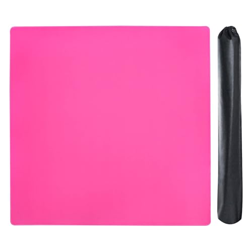 Mahjong Mat with Black Carrying Bag (Red,31.5 inches), Anti Slip and Noise Reduction Table Cover for Mahjong, Poker, Card Games, Dominoes, Board Games, Slip Resistant Mat - color: Red