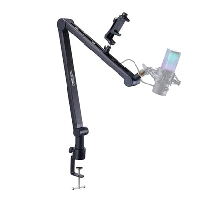 VEVOR Microphone Boom Arm, with Desk Mount Clamp, Adjustable Mic Stand with Cable Management,360° Rotatable,3/8" to 5/8" Adapter, for Recording Studio Streaming Gaming Blue Yeti SM7B Audio Podcast - style: Mic Boom Arm