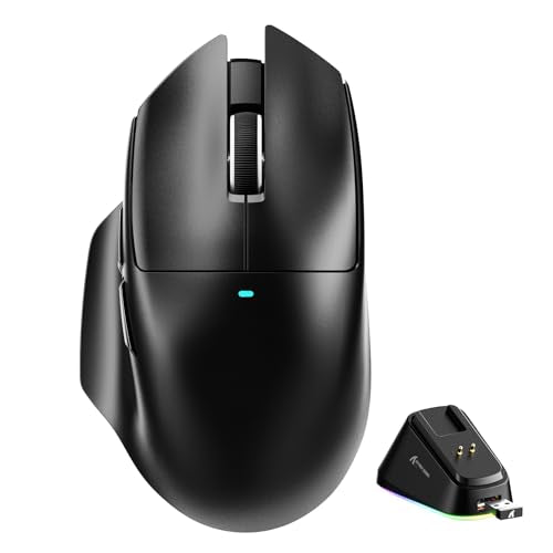 ATTACK SHARK V6 65g Superlight Wireless Gaming Mouse with RGB Magnetic Charging Dock,BT/2.4GHz Wireless/Wired Mouse 1K Polling,PixArt PAW3311 Sensor,25000DPI,Office Gamer Mice for PC/Win/Mac(Black) - color: Black, size: Mouse