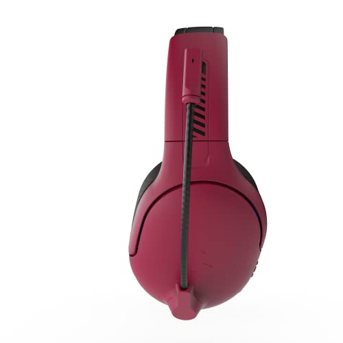 PDP AIRLITE Pro Wireless Stereo Gaming Headset, Officially Licensed by Sony PlayStation 5, PS5/PS4/PS3/PC, Lightweight Durable 40 Foot Connection, Noise-canceling Flip-to-Mute Mic, Cosmic Red - color: Red, style: Wireless