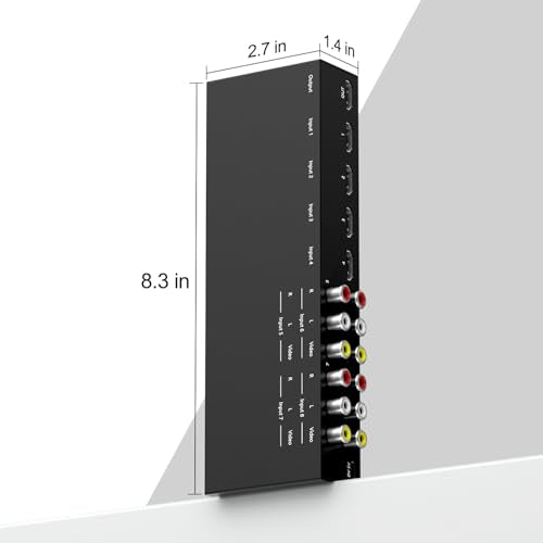 8 in to 1 Out RCA/HDMI Switcher，4 Way HDMI 2.0 + 4 RCA to HDMI Converter，4:3/16:9 Switcher Support 4K and 3D for PS1/2/3/4/5, N64, SNES, Switch, DVD, Roku, Fire Stick，etc. - color: 8 in to 1 Out RCA/HDMI Switcher