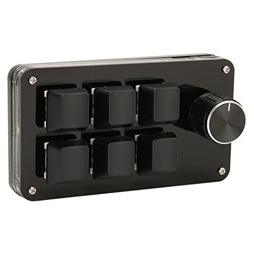 Ejoyous 6 Key Keypad, USB Programmable Macro Keyboard One Handed Mini Mechanical Gaming Keyboard with Knob for PC Computer Game Office