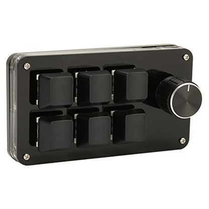 Ejoyous 6 Key Keypad, USB Programmable Macro Keyboard One Handed Mini Mechanical Gaming Keyboard with Knob for PC Computer Game Office