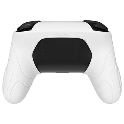 PlayVital Samurai Edition Ergonomic Silicone Skin Protective Case for Nintendo Switch Pro Controller, Soft Anti-slip Controller Grip Protector for Nintendo Switch Pro with Thumb Grip Caps - White - color: White