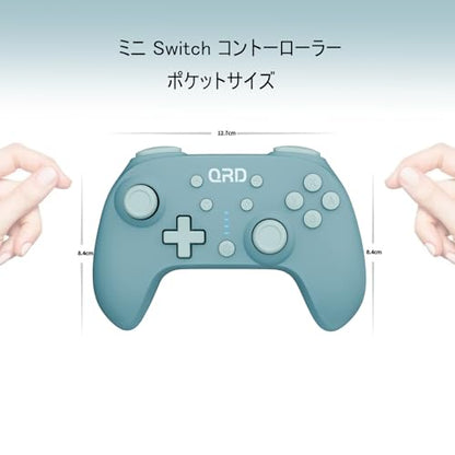 QRD Junior E5 Wireless Controller for Switch/Lite/OLED/Switch 2 Windows PC Mac iOS Andoird,6 Axis Gyro,TURBO (Switch Controller Blue) - color: Switch Controller Blue