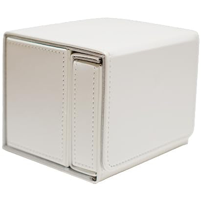 Card Deck Box for Trading Cards Battle Fits 60+ Double-Sleeved Cards anti-loss design for Dice tray and Accessories (white) - color: white